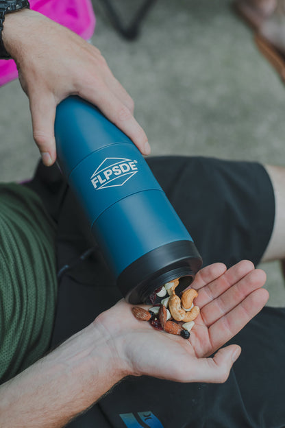 FLPSDE Dual Chamber Water Bottle with Snack Storage