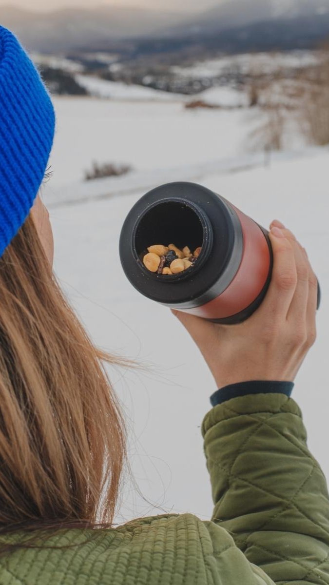 FLPSDE Dual Chamber Water Bottle with Snack Storage